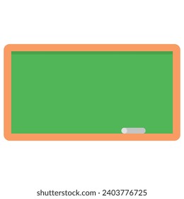 Vector illustration of green blackboard with chalk. Primary school and education.