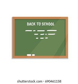 Vector illustration green blackboard isolated flat style