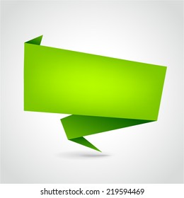 Vector illustration of green blank origami concept background