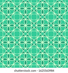 vector illustration green blue turquoise aqua menthe vintage floral interior seamless flat design background