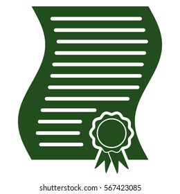 Ilustración vectorial del icono del certificado Bonafide verde
