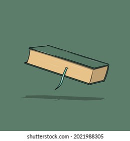 Vector illustration of a green book