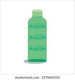 Vector illustration - green bottle  isolated on white