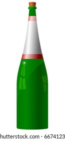 vector illustration of green bottles