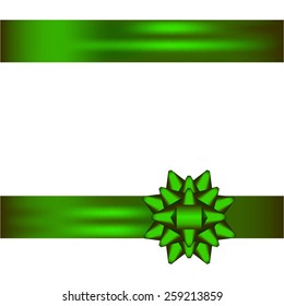Vector illustration of Green bow. Gift.