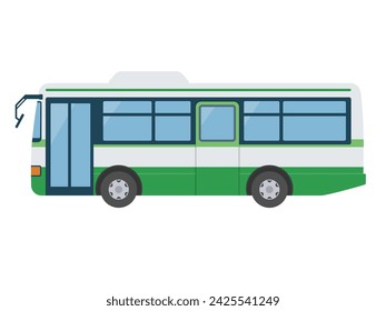 Vector illustration of green bus