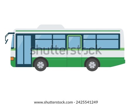 Vector illustration of green bus