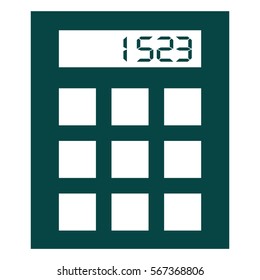 Ilustración vectorial del icono de la calculadora verde
