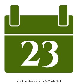 Ilustración vectorial del icono del calendario verde
