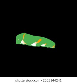 vector illustration of green caterpillar on black background.