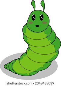 A vector illustration of a green caterpillar, suitable for various creative projects.