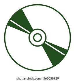 Vector Illustration of Green CD Icon
