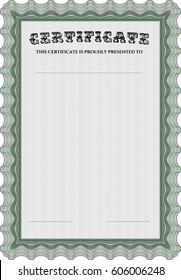 Vector Illustration of Green Certificate in green color
