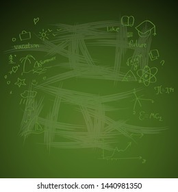 Vector illustration of green chalkboard background
