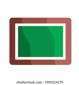vector illustration of green chalkboard, note holder, wall paper.  illustrations for objects in class, stationery.  flat minimalist design eps 10.