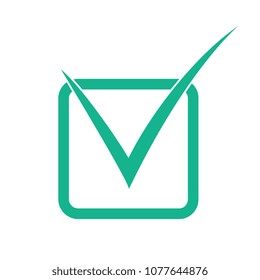  Vector illustration. Green check mark icon.