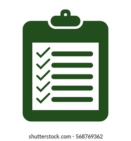 Vector Illustration of Green Checklist Pad Icon
