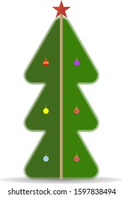 Vector illustration. Green Christmas tree