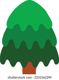 Ilustración vectorial del árbol de Navidad verde