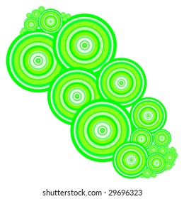 Vector illustration green cicrles background