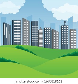 vector illustration of green city