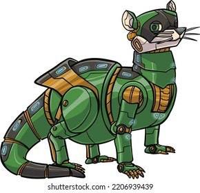 Vektorgrafik von Green Civet Robot, Fit für Mascot und Cover Album