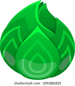 Vector illustration of a green cocoon. Flat style.