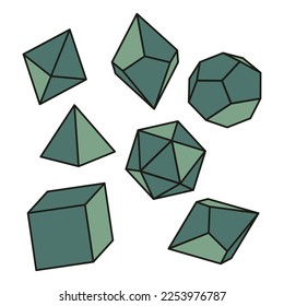 Vector illustration in green color of dice