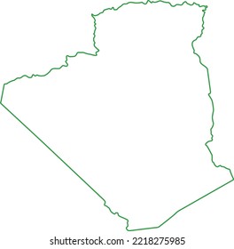 Vektorgrafik der grünen, farbigen Umrisskarte von Algier