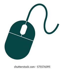 Vector Illustration of Green Computer Mouse Icon
