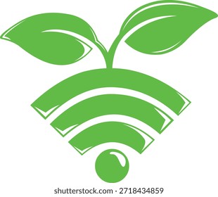 ilustração vetorial ícone de conceito verde wifi ecologia