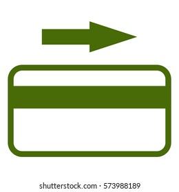 Vector Illustration of Green Credit Card With Arrow Icon
