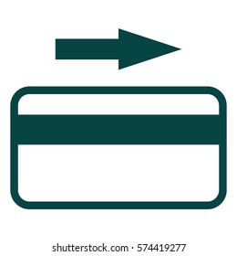 Vector Illustration of Green Credit Card with Arrow Icon
