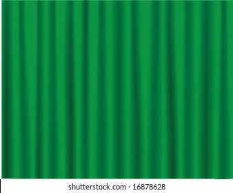Vector illustration, green curtain background