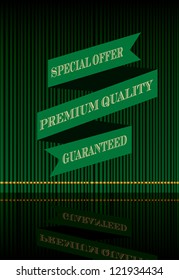Vector illustration of green curtain stage.