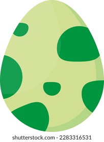 Vector illustration of a green dinosaur egg. Green reptile egg with spots.