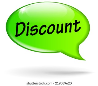 Vector illustration of green discount speech bubble concept