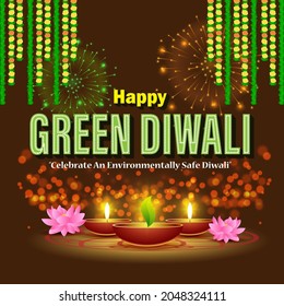 Vector Illustration For Green Diwali