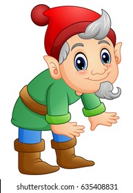 Vector illustration of Green dwarf cartoon posing