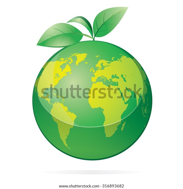 Vector Illustration Green Earth Leaves Isolated Stock Vector (Royalty ...