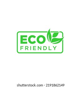 Vector illustration of green eco friendly stamp icon label sticker.