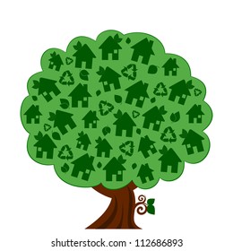 vector illustration of a green eco tree