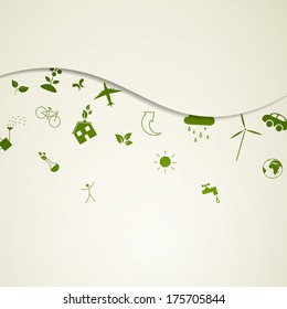 Vector Illustration of a Green Ecology Background