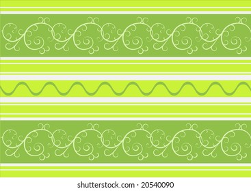 Vector illustration of green elegant retro motif wallpaper Pattern