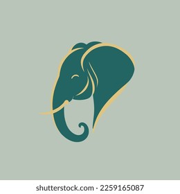vector illustration of a green elephant