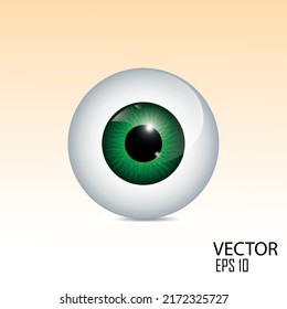 Vector Illustration Green Eyeball Design Template.