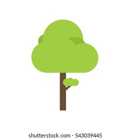 vector illustration of green flat tree