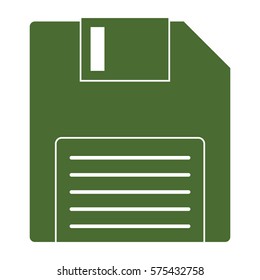 Vector Illustration of Green Floppy Icon
