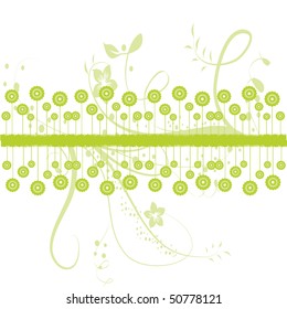  Vector illustration of green floral