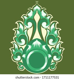 vector illustration , green floral stilization , can be used as textile pattern, abstract flat style.